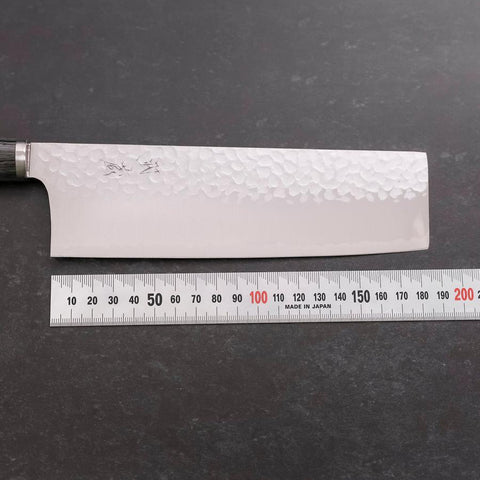 Nakiri VG-10 Tsuchime Kohlefarbener Kirschholz Griff 180mm-[Musashi]-[Japan-Küchenmesser]