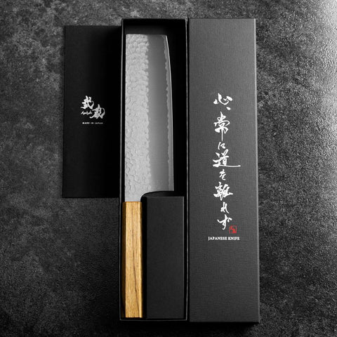 Nakiri VG-10 Tsuchime Oak Handle 180mm (7”)-[Musashi]-[Japan-Küchenmesser]
