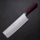 Nakiri VG-10 Tsuchime Runder Lila Griff 180mm-[Musashi]-[Japan-Küchenmesser]