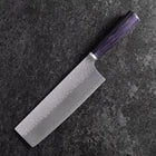 Nakiri VG-10 Tsuchime Runder Lila Griff 180mm-[Musashi]-[Japan-Küchenmesser]