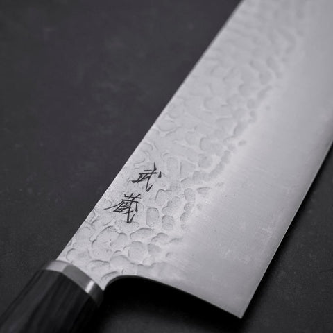 Nakiri VG-10 Tsuchime Runder Lila Griff 180mm-[Musashi]-[Japan-Küchenmesser]