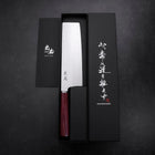 Nakiri VG-10 Tsuchime Runder Lila Griff 180mm-[Musashi]-[Japan-Küchenmesser]