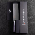 Nakiri VG-10 Tsuchime Runder Lila Griff 180mm-[Musashi]-[Japan-Küchenmesser]