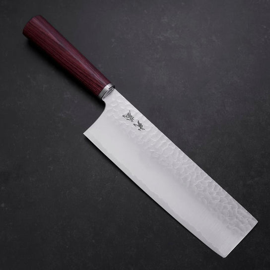 Nakiri VG-10 Tsuchime Runder Lila Griff 180mm