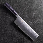 Nakiri VG-10 Tsuchime Runder Lila Griff 180mm-[Musashi]-[Japan-Küchenmesser]