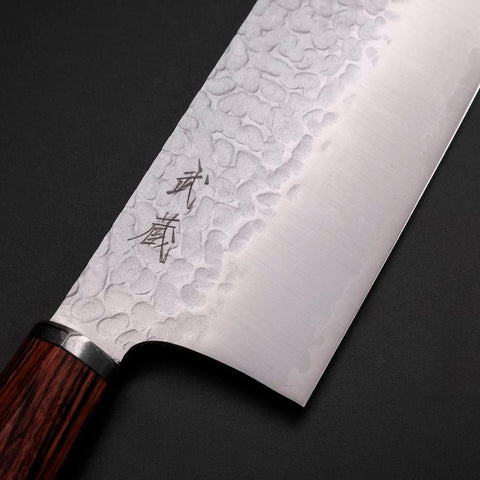 Nakiri VG-10 Tsuchime Runder Mahagoni Griff 180mm-[Musashi]-[Japan-Küchenmesser]