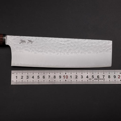 Nakiri VG-10 Tsuchime Runder Mahagoni Griff 180mm-[Musashi]-[Japan-Küchenmesser]