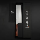 Nakiri VG-10 Tsuchime Runder Mahagoni Griff 180mm-[Musashi]-[Japan-Küchenmesser]