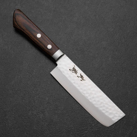 Nakiri VG-10 Tsuchime Westlicher Mahagoni Griff 125mm-[Musashi]-[Japan-Küchenmesser]