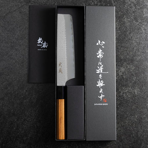 Nakiri VG-5 Tsuchime Büffelhorn und Bubinga Griff 165mm-[Musashi]-[Japan-Küchenmesser]