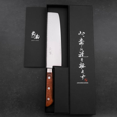 Nakiri VG-5 Tsuchime Westlicher Griff in Braun 180mm-[Musashi]-[Japan-Küchenmesser]