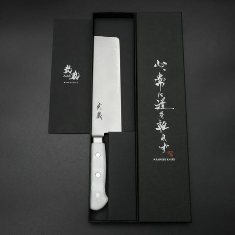 Nakiri VG-5 Tsuchime Westlicher Weißer Marmor Griff 170mm-[Musashi]-[Japan-Küchenmesser]