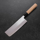 Nakiri White Steel #1 Edelstahlummantelung, Büffelhorn und Magnolie Griff, 165mm-[Musashi]-[Japan-Küchenmesser]