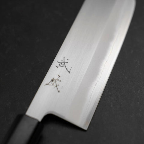 Nakiri White Steel #1 Edelstahlummantelung Büffelhorn und Magnolienholz Griff 165mm-[Musashi]-[Japan-Küchenmesser]