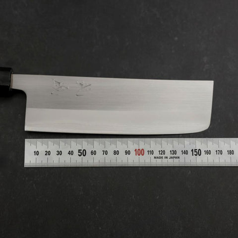 Nakiri White Steel #1 Edelstahlummantelung Büffelhorn und Magnolienholz Griff 165mm-[Musashi]-[Japan-Küchenmesser]