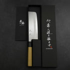 Nakiri White Steel #1 Edelstahlummantelung Büffelhorn und Magnolienholz Griff 165mm-[Musashi]-[Japan-Küchenmesser]