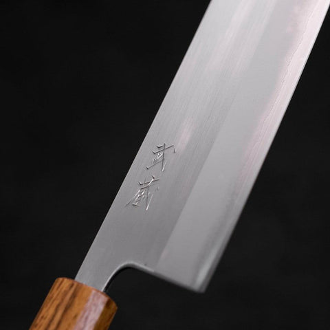 Nakiri White Steel #1 Edelstahlummantelung, Poliert Eiche Griff, 165mm-[Musashi]-[Japan-Küchenmesser]