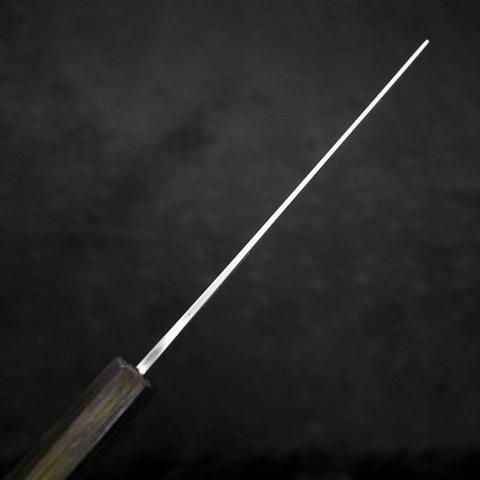 Nakiri White Steel #1 Edelstahlummantelung Poliert Grüner Urushi Griff 165mm-[Musashi]-[Japan-Küchenmesser]