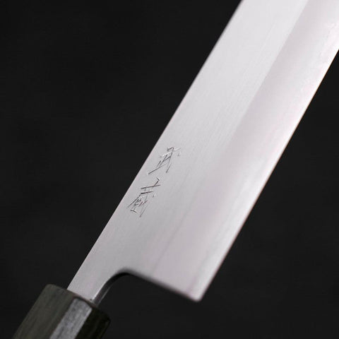 Nakiri White Steel #1 Edelstahlummantelung, Poliert Urushi Griff in Grün, 165mm-[Musashi]-[Japan-Küchenmesser]