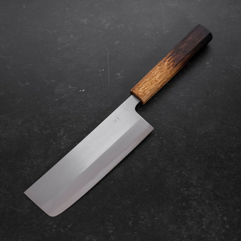 Nakiri White Steel #1 Edelstahlummantelung Yaki Urushi Griff 165mm-[Musashi]-[Japan-Küchenmesser]