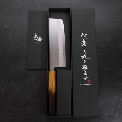 Nakiri White Steel #1 Edelstahlummantelung Yaki Urushi Griff 165mm-[Musashi]-[Japan-Küchenmesser]