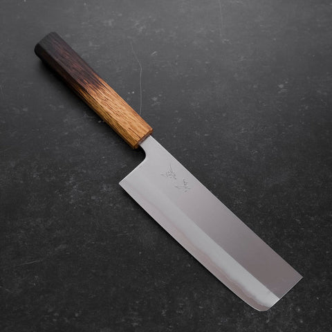 Nakiri White Steel #1 Edelstahlummantelung Yaki Urushi Griff 165mm-[Musashi]-[Japan-Küchenmesser]