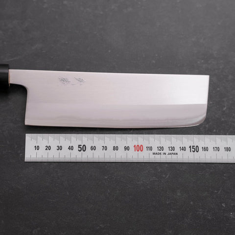 Nakiri White Steel #1 Poliert Büffelhorn und Magnolienholz Griff 165mm-[Musashi]-[Japan-Küchenmesser]