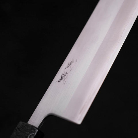 Nakiri White Steel #1, Poliert Ishime Urushi Griff in Schwarz, 165mm-[Musashi]-[Japan-Küchenmesser]