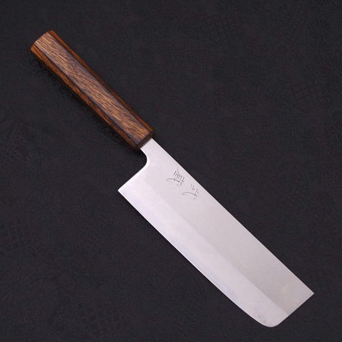 Nakiri White Steel #1, Poliert Sumi Urushi Griff, 165mm-[Musashi]-[Japan-Küchenmesser]