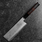 Nakiri White Steel #1 Tsuchime Büffelhorn und Ebenholz Griff 165mm-[Musashi]-[Japan-Küchenmesser]