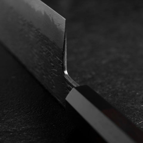 Nakiri White Steel #1 Tsuchime Büffelhorn und Ebenholz Griff 165mm-[Musashi]-[Japan-Küchenmesser]