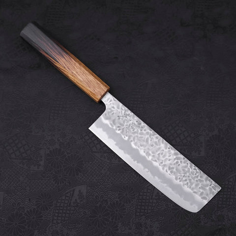 Nakiri White Steel #1, Tsuchime Yaki Urushi Griff, 165mm-[Musashi]-[Japan-Küchenmesser]