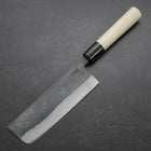 Nakiri White Steel #2 Damast Büffelhorn und Magnolienholz Griff 165mm-[Musashi]-[Japan-Küchenmesser]