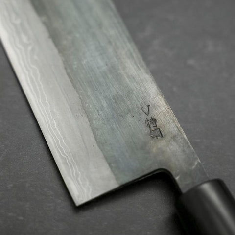 Nakiri White Steel #2 Damast Büffelhorn und Magnolienholz Griff 165mm-[Musashi]-[Japan-Küchenmesser]
