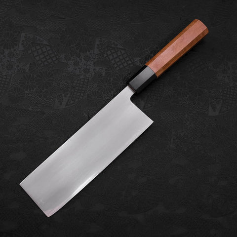 Nakiri White Steel #2 Kasumi Büffelhorn und Teakholz Griff 165mm-[Musashi]-[Japan-Küchenmesser]