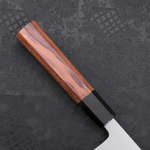 Nakiri White Steel #2 Kasumi Büffelhorn und Teakholz Griff 165mm-[Musashi]-[Japan-Küchenmesser]