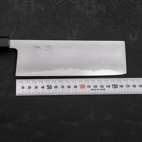 Nakiri White Steel #2 Kasumi Büffelhorn und Teakholz Griff 165mm-[Musashi]-[Japan-Küchenmesser]
