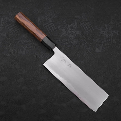 Nakiri White Steel #2 Kasumi Büffelhorn und Teakholz Griff 165mm-[Musashi]-[Japan-Küchenmesser]