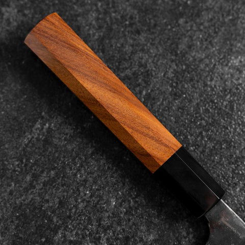 Nakiri White Steel #2 Kurouchi Büffelhorn und Bubinga Griff 165mm-[Musashi]-[Japan-Küchenmesser]