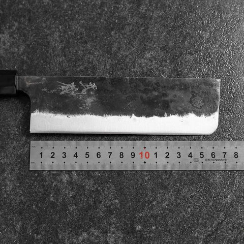 Nakiri White Steel #2 Kurouchi Büffelhorn und Bubinga Griff 165mm-[Musashi]-[Japan-Küchenmesser]