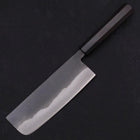 Nakiri White Steel #2 Kurouchi Chokin "Sakura-Fuji" Büffelhorn und Ebenholz Griff 165mm-[Musashi]-[Japan-Küchenmesser]