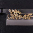 Nakiri White Steel #2 Kurouchi Chokin "Sakura-Fuji" Büffelhorn und Ebenholz Griff 165mm-[Musashi]-[Japan-Küchenmesser]