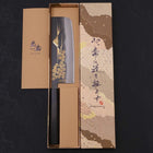 Nakiri White Steel #2 Kurouchi Chokin "Sakura-Fuji" Büffelhorn und Ebenholz Griff 165mm-[Musashi]-[Japan-Küchenmesser]