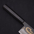 Nakiri White Steel #2 Kurouchi Chokin "Schlange In Sakura" Büffelhorn und Ebenholz Griff 165mm-[Musashi]-[Japan-Küchenmesser]