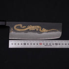 Nakiri White Steel #2 Kurouchi Chokin "Schlange In Sakura" Büffelhorn und Ebenholz Griff 165mm-[Musashi]-[Japan-Küchenmesser]