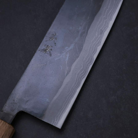 Nakiri White Steel #2 Kurouchi Damast Yaki Urushi Griff 165mm-[Musashi]-[Japan-Küchenmesser]