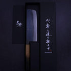Nakiri White Steel #2 Kurouchi Damast Yaki Urushi Griff 165mm-[Musashi]-[Japan-Küchenmesser]