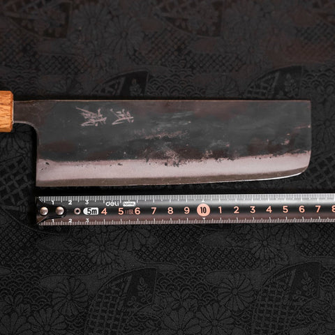 Nakiri White Steel #2 Kurouchi Eichenholz Griff 165mm-[Musashi]-[Japan-Küchenmesser]