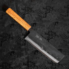 Nakiri White Steel #2 Kurouchi Eichenholz Griff 165mm-[Musashi]-[Japan-Küchenmesser]
