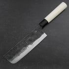Nakiri White Steel #2 Kurouchi Magnolia Handle 165mm (6.5”)-[Musashi]-[Japan-Küchenmesser]